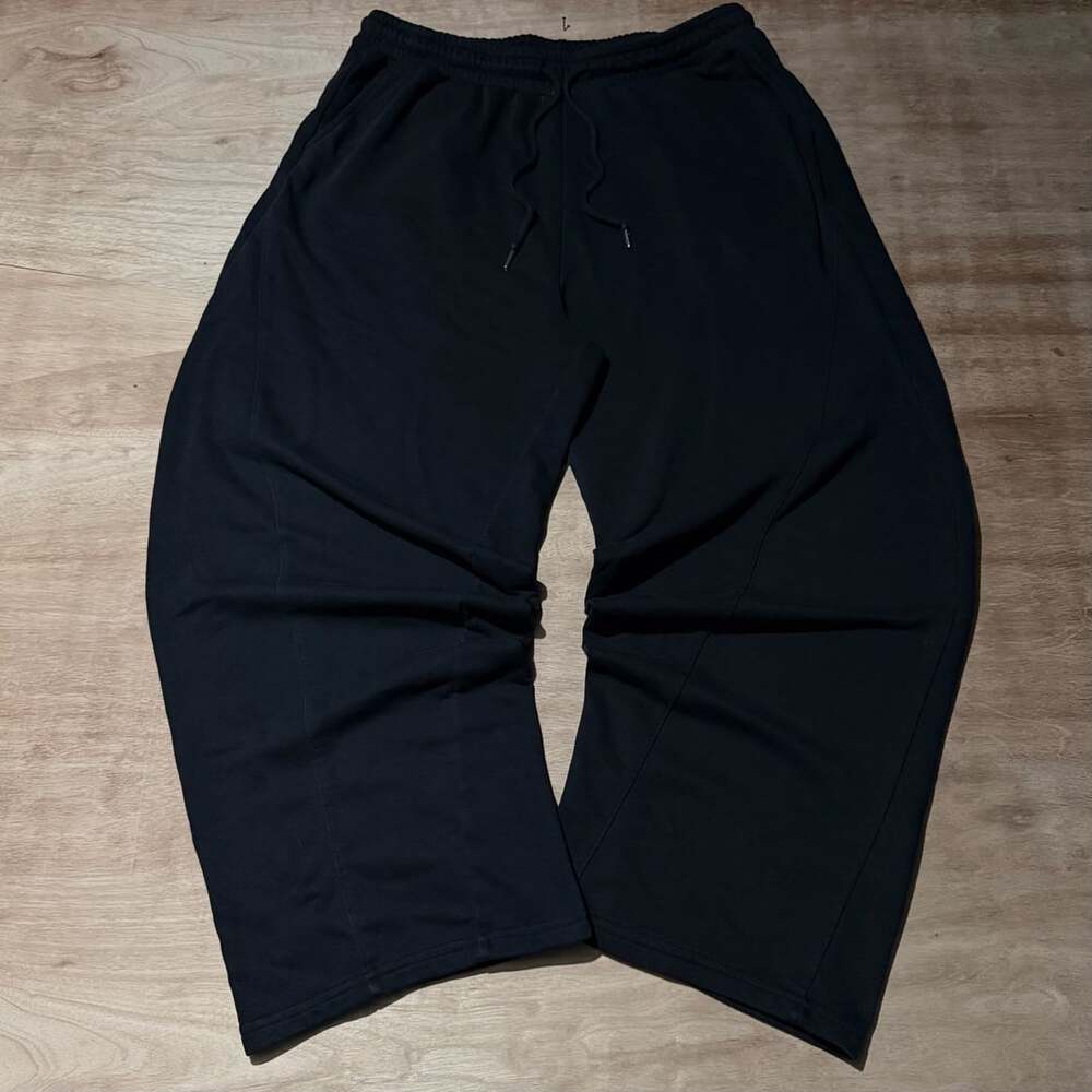 LuminBlaze Black Baggy Wide Leg Sweatpants Heavyweight Size Large